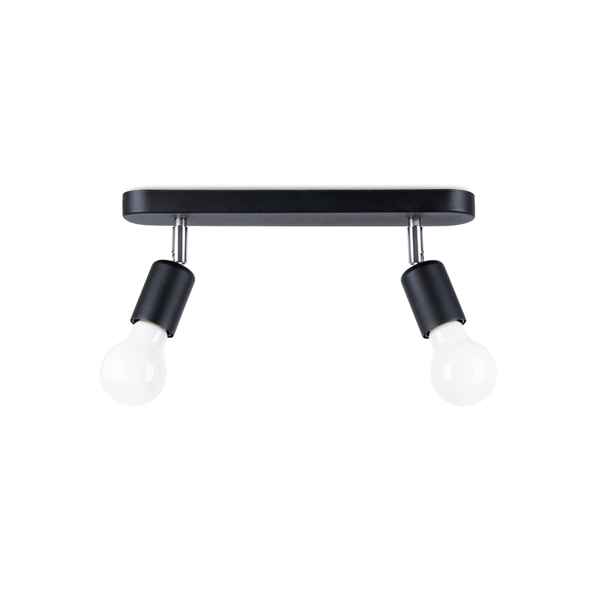 Lampa sufitowa BIRKEN czarna-chromowana 2xE27x60W IP20 Pure Lume