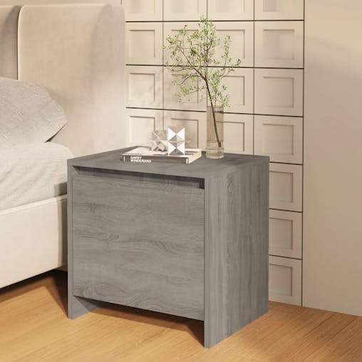 NNEVL Bedside Cabinets 2 pcs Grey Sonoma 45x34x44.5 cm Chipboard