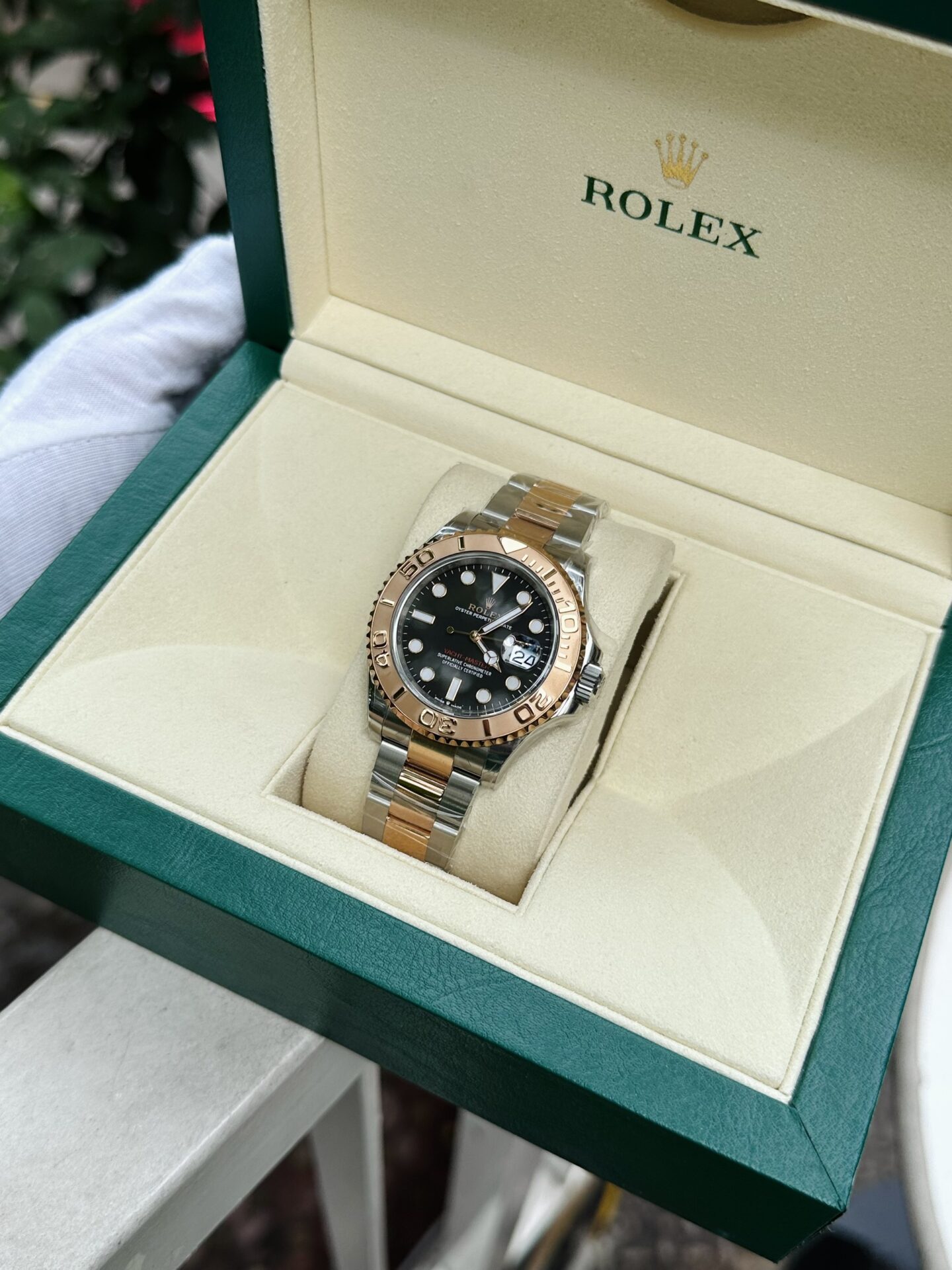 Rolex Yacht-Master 126621 SS/RG Plated Black Dial 40mm Oyster Super Clone