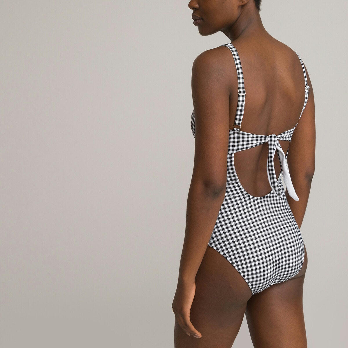 Maillot de bain 1 pièce nageur, imprimé vichy