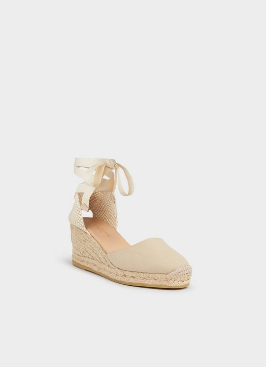 Maureene Sand Canvas Espadrille Wedges