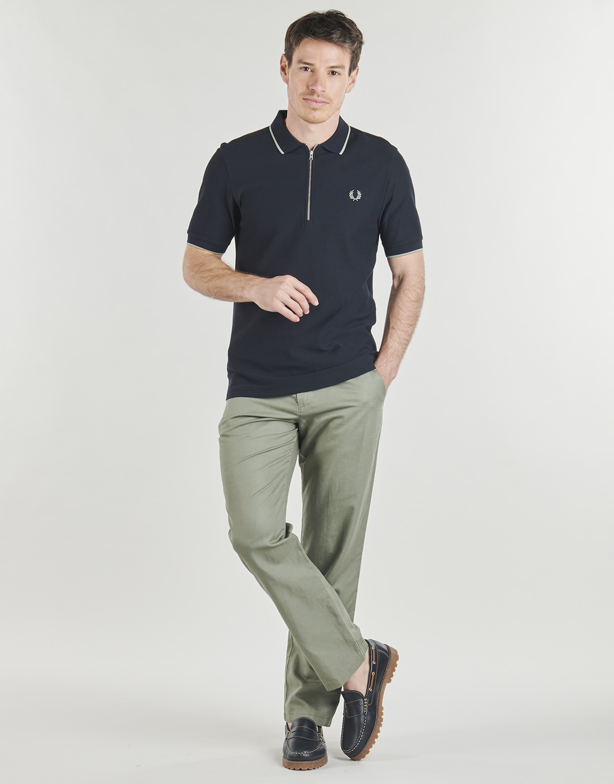 Selected - SLH196-STRAIGHT MILES LINEN BLEND - Green