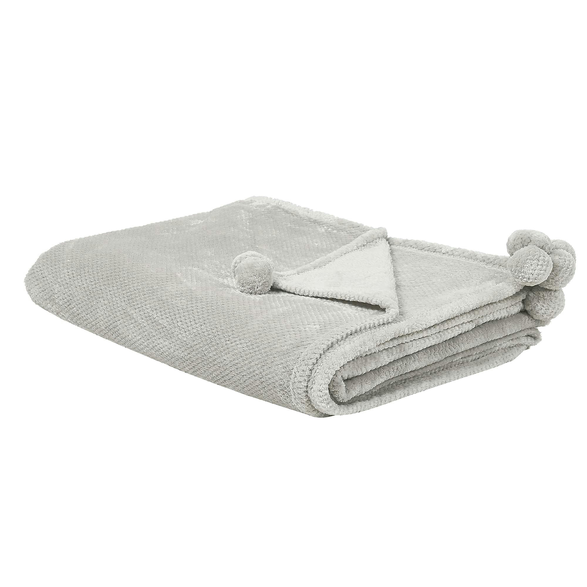 SAITLER - Couverture en polyester gris 220x200cm