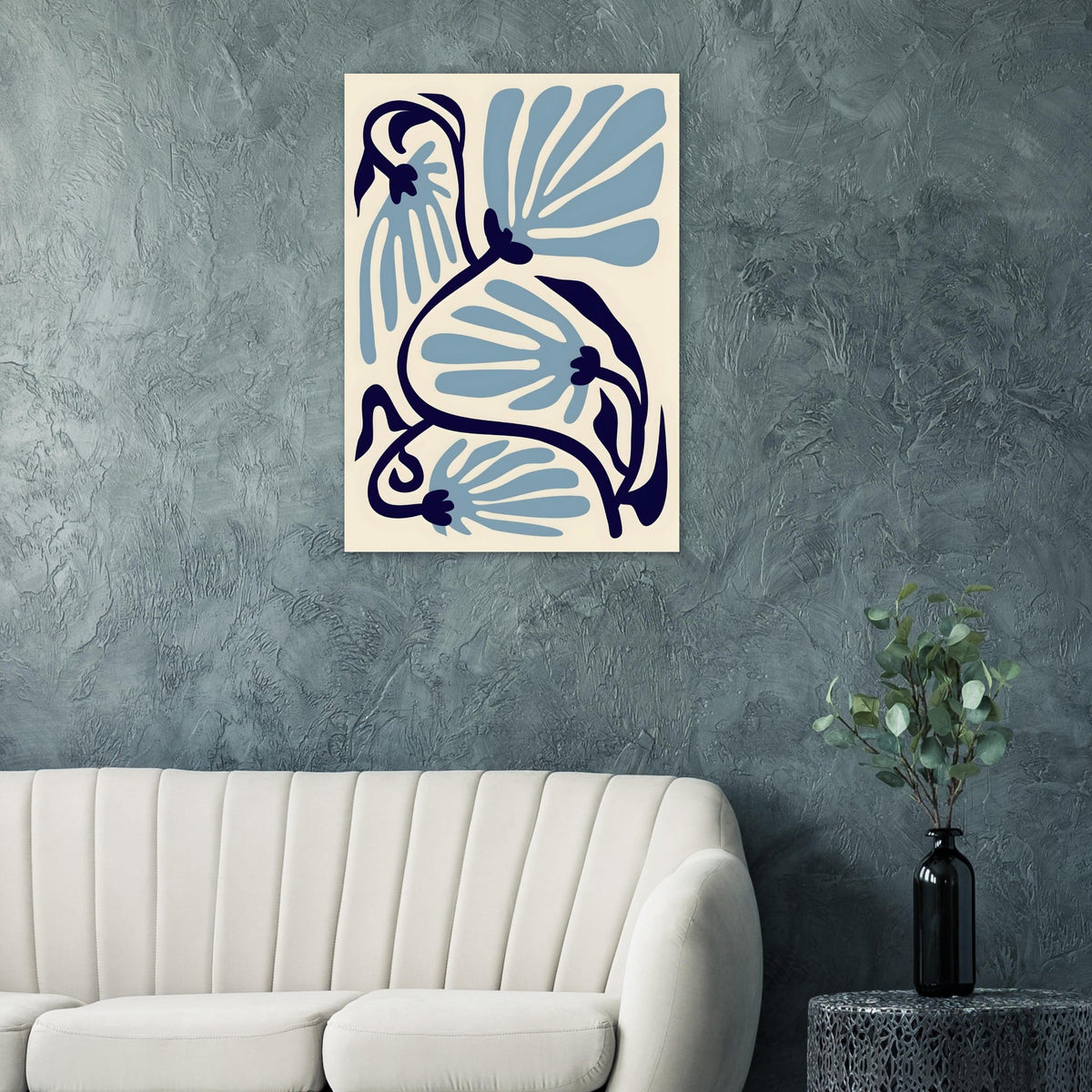 Artfulprints Poster Matisse – Ode to a turquoise flower  - 70x100 cm - Turquoise