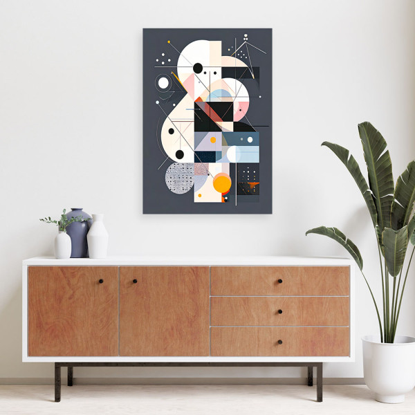 Obraz do salonu biura, Abstrakcja geometryczna Bauhausu 20x30