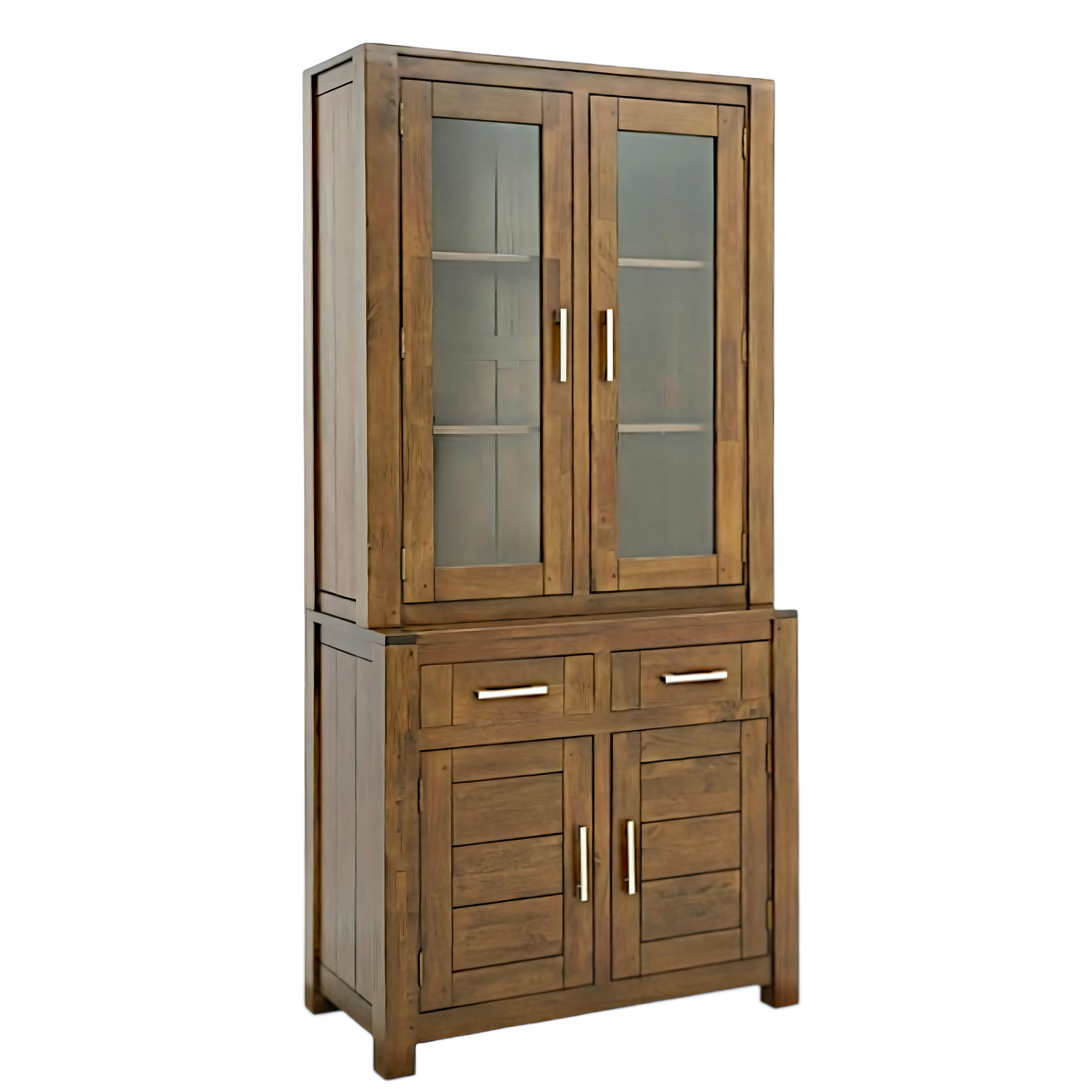 Bahut 2 corps moderne hévéa 100x210cm ATTAN