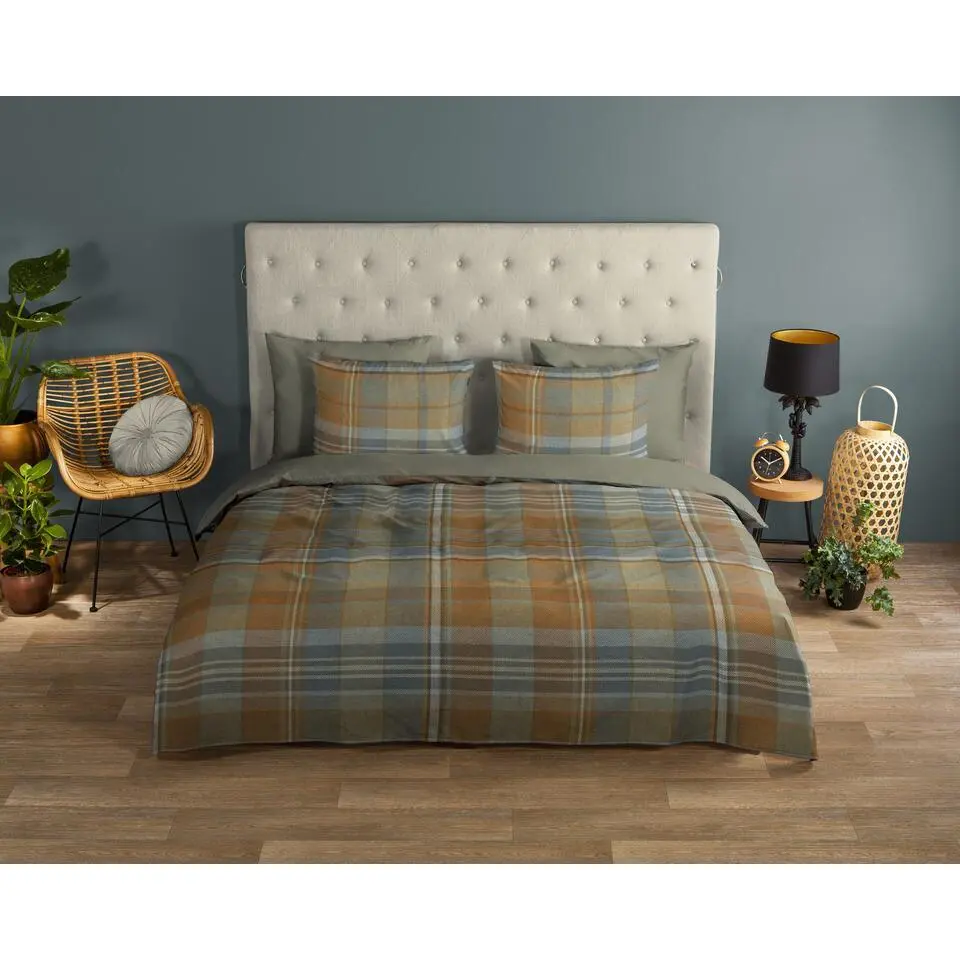 Good Morning Klassieke Ruit Dekbedovertrek Zand-Lits-jumeaux (240 x 200/220 cm)