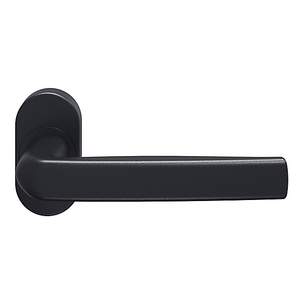 Ensemble poignée sur rosace Sel scroll à visser GoodHome Primel mat gris anthracite