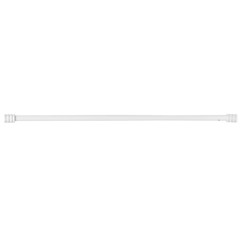 Tringle à vitrage Extensible 40-60 cm embout cylindre strié blanc