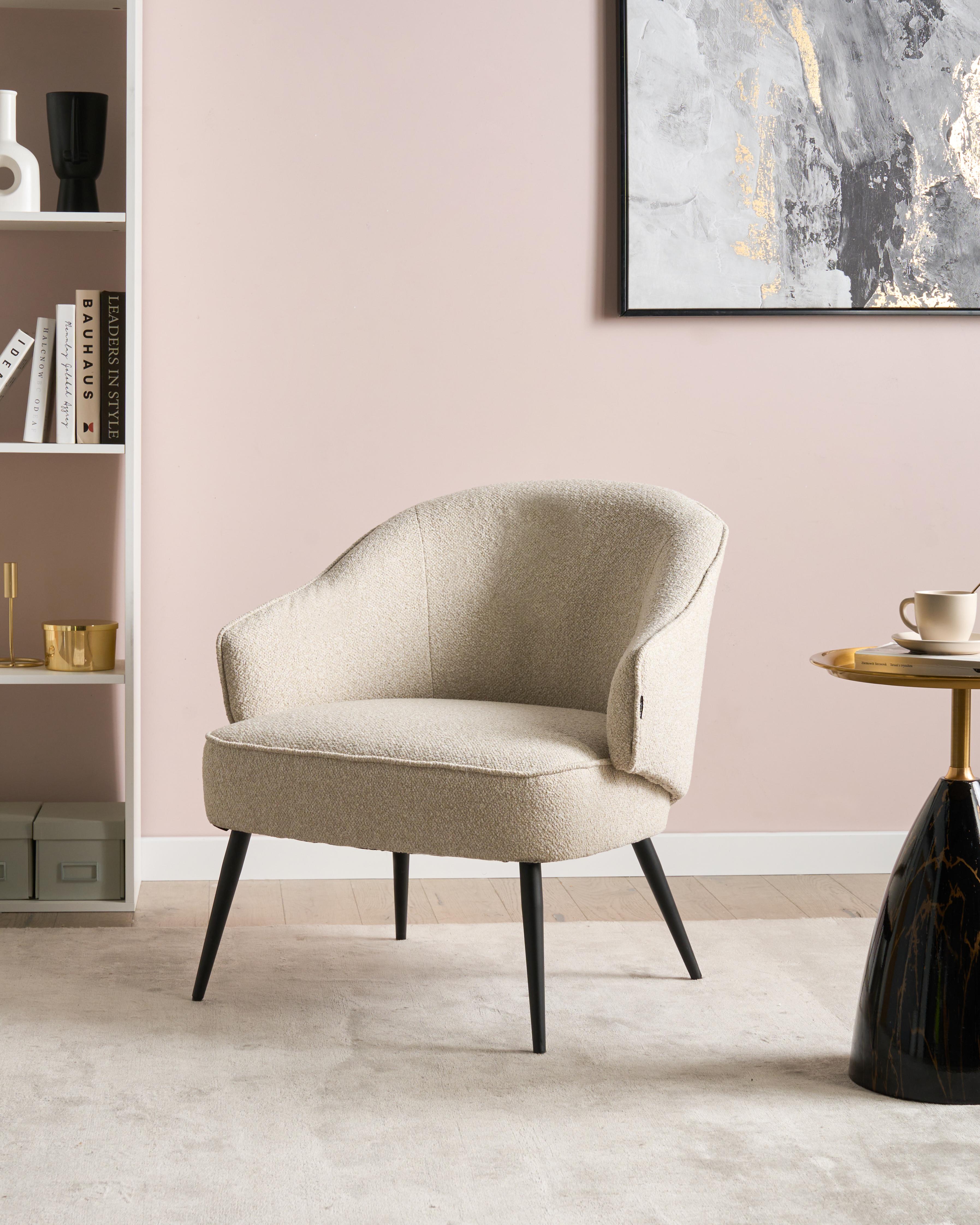 Armchair KAYLA Boucle Light Beige