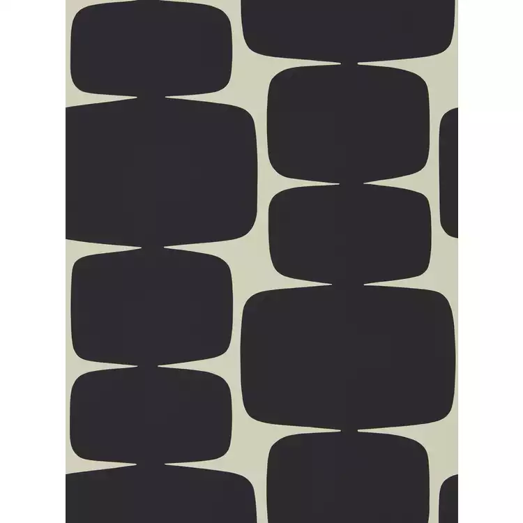 Scion Oversized Abstract Design Black Wallpaper