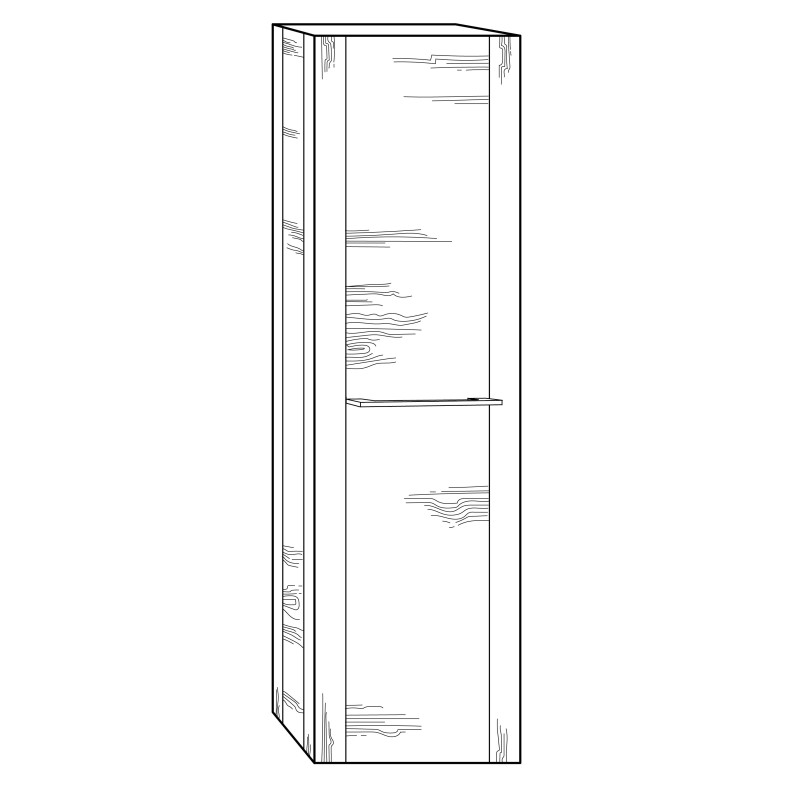 Colonne de salle de bain Asteria Chêne américain nature 40 x 155 cm ALLIBERT