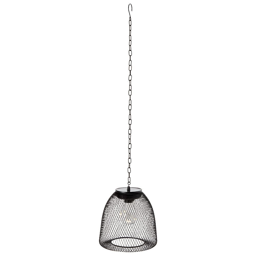 Lanterne solaire métal grillagé noir