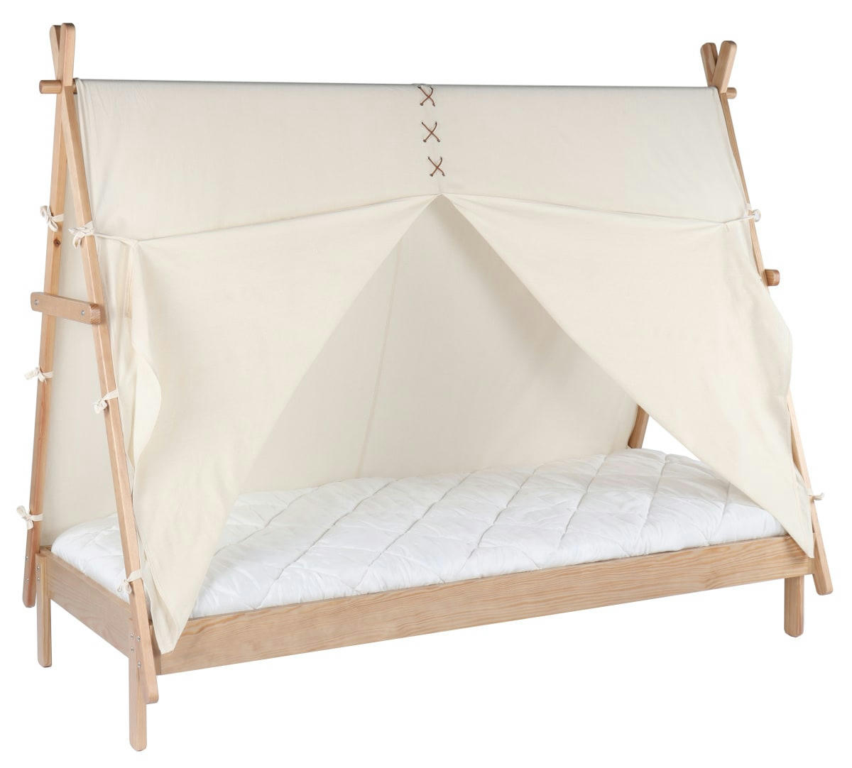 APACHE - Lit enfant effet bois 90x200