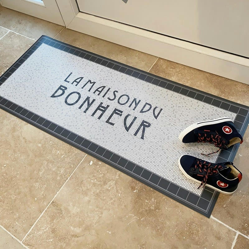 TESSELLE - Tapis Vinyle Médium bis l 50xL200cm Gris Mosaïque