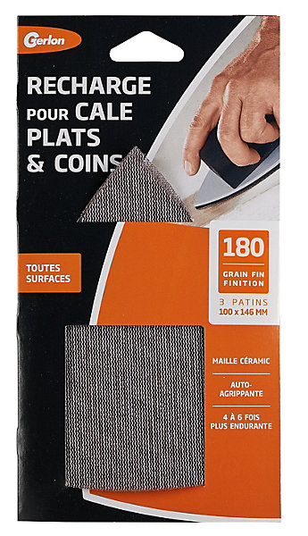 3 patins pour cale plat et coins grain fin