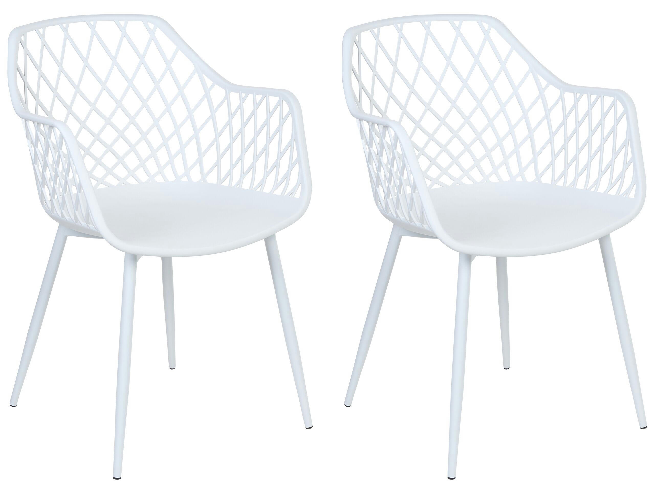 NASHUA II - Lot de 2 chaises de salle à manger blanches