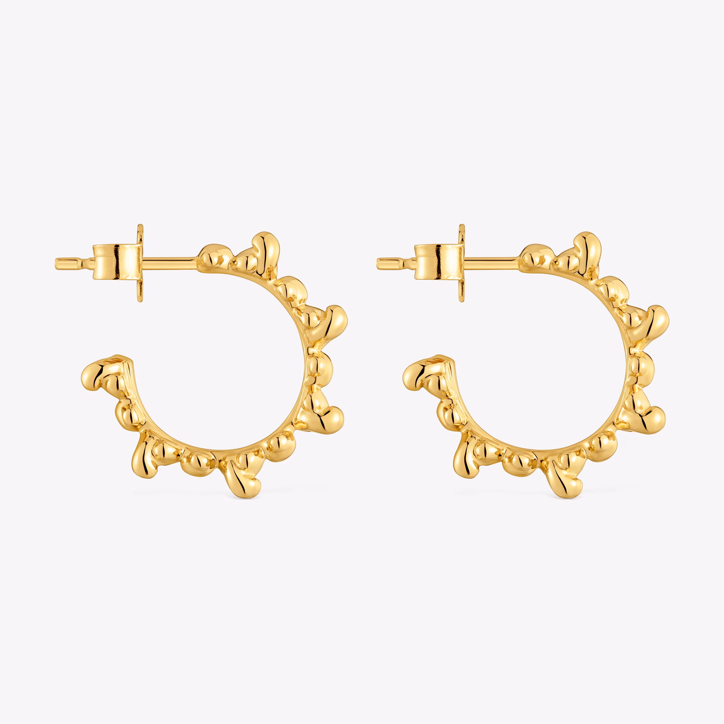 Pendientes de aro con baño de oro 18 kt sobre plata 12 mm Bold Bear