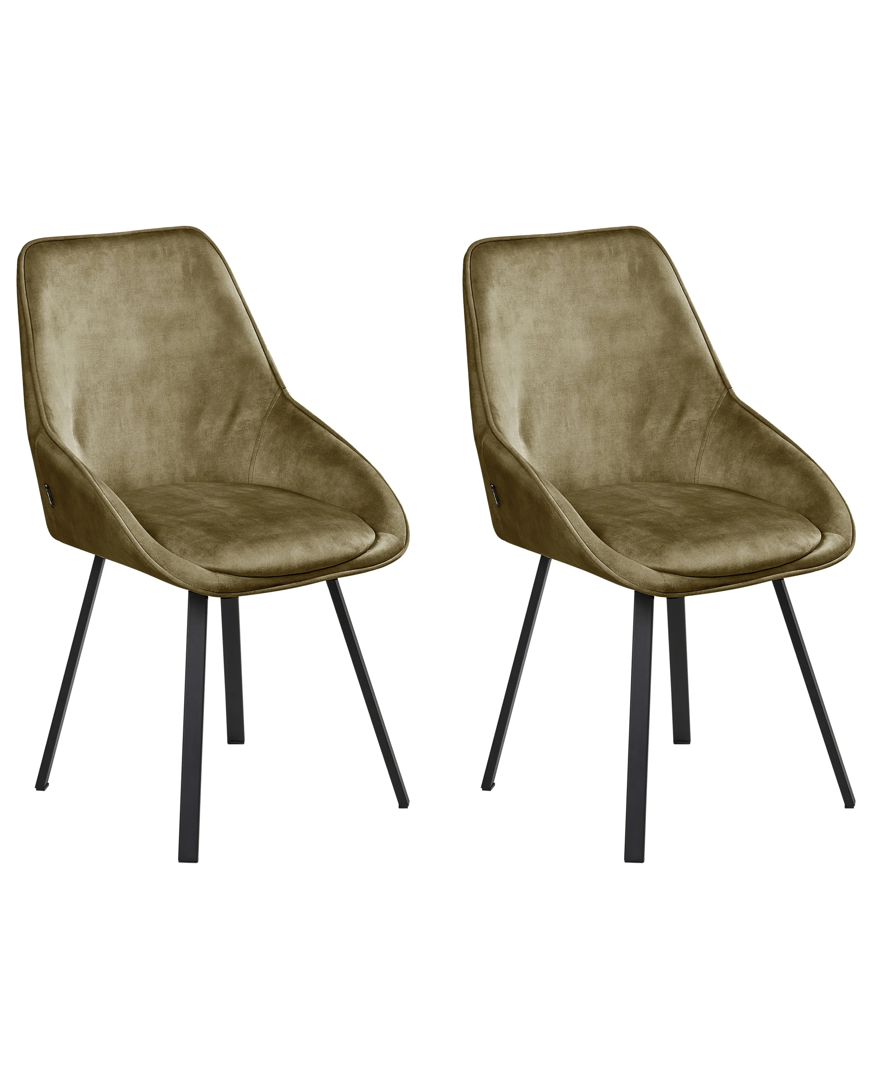 Set of 2 Dining Chairs Swivel TERLTON Velvet Green