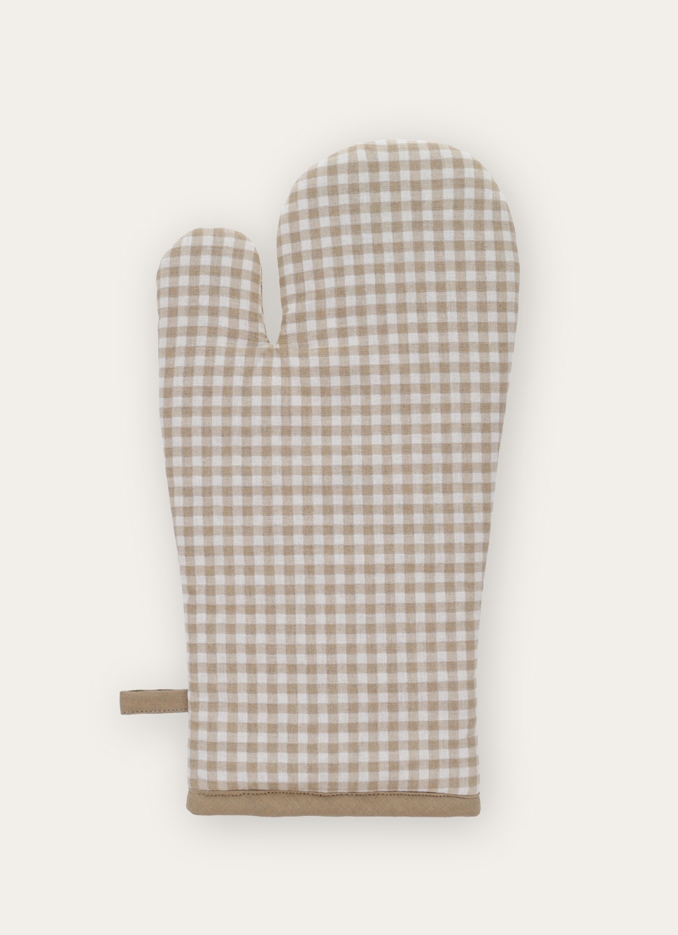 GANT DE CUISINE EN COTON VICHY BEIGE