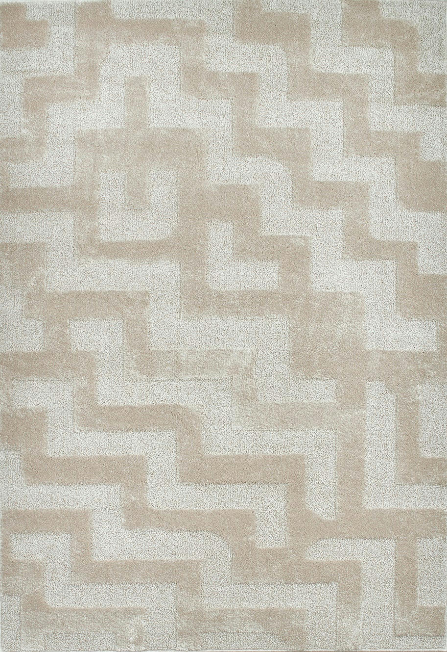 HARMONIE - Tapis de salon motif géométrique crème 80x150