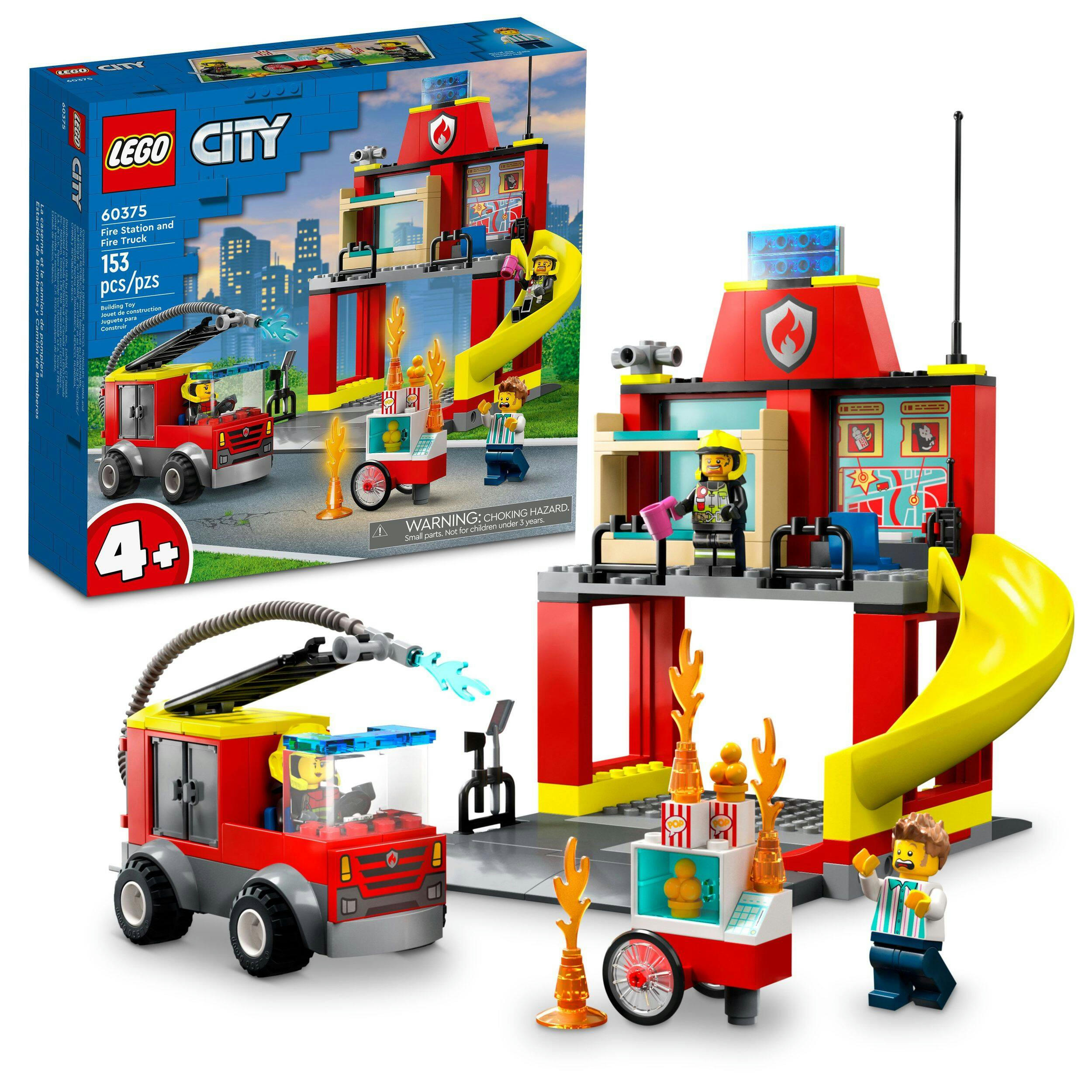 LEGO® City Fire Station & Fire Truck Building Toy Set - 60375, 153-pcs, Ages 4+