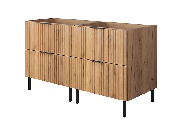 Meuble sous double vasque sur pieds FLOW chêne craft 120 cm