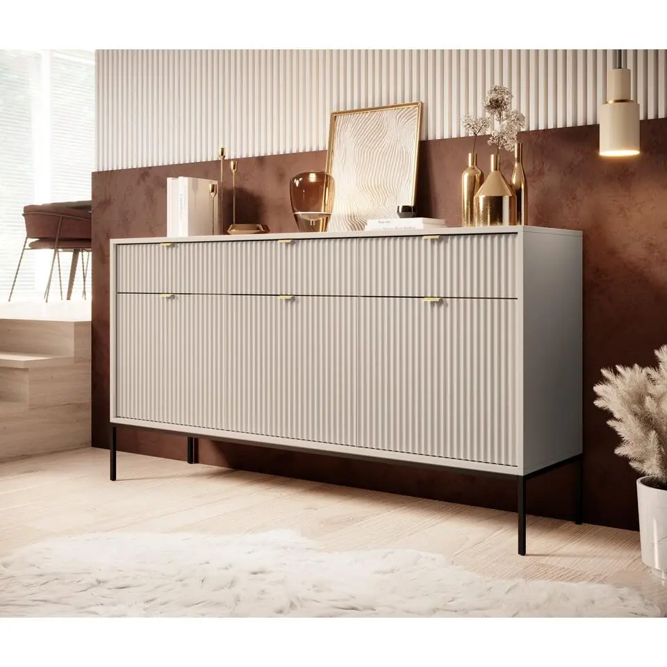 Meubella - Dressoir Navil - Beige - 154 cm