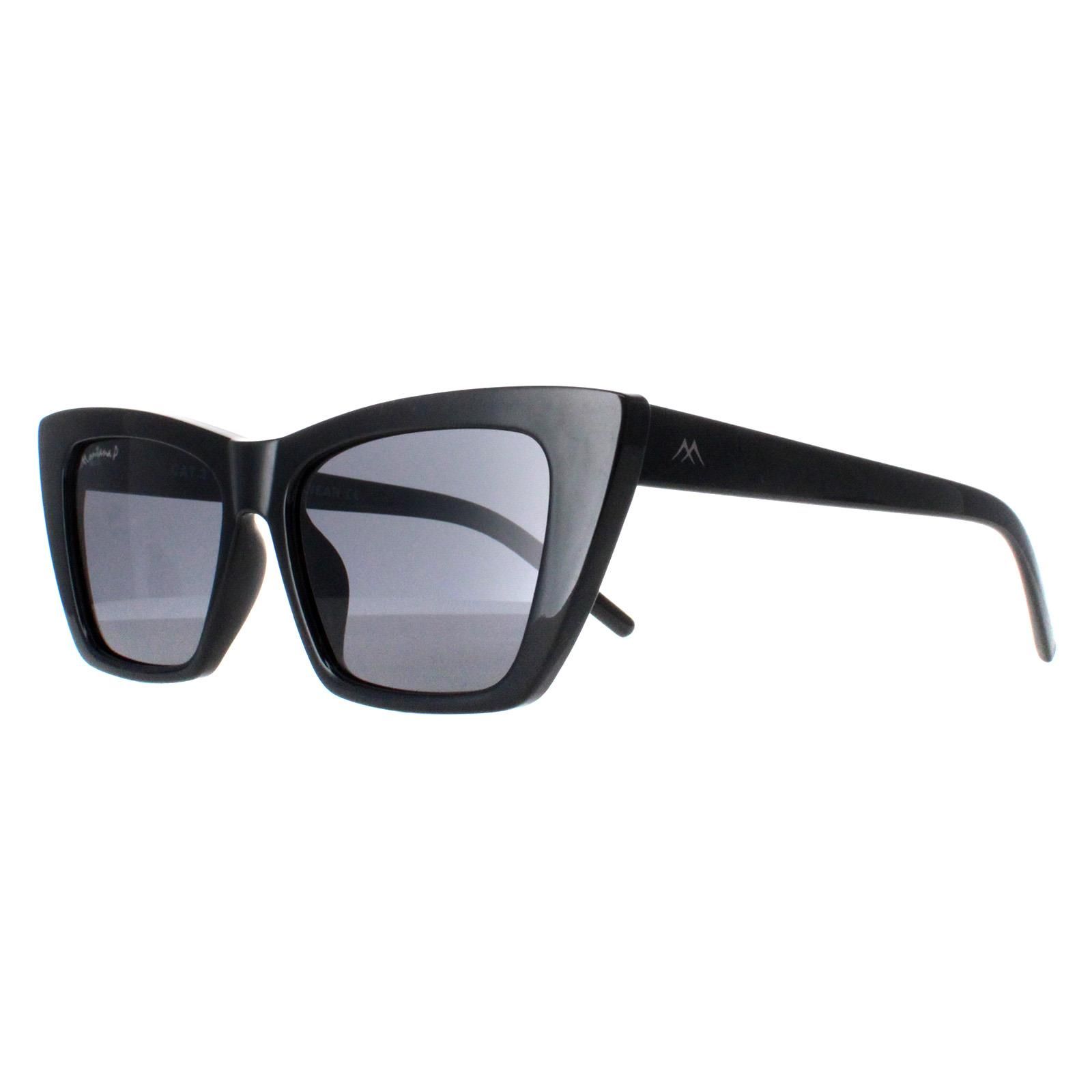 montana Cat Eye Shiny Black Smoke Polarized MP64