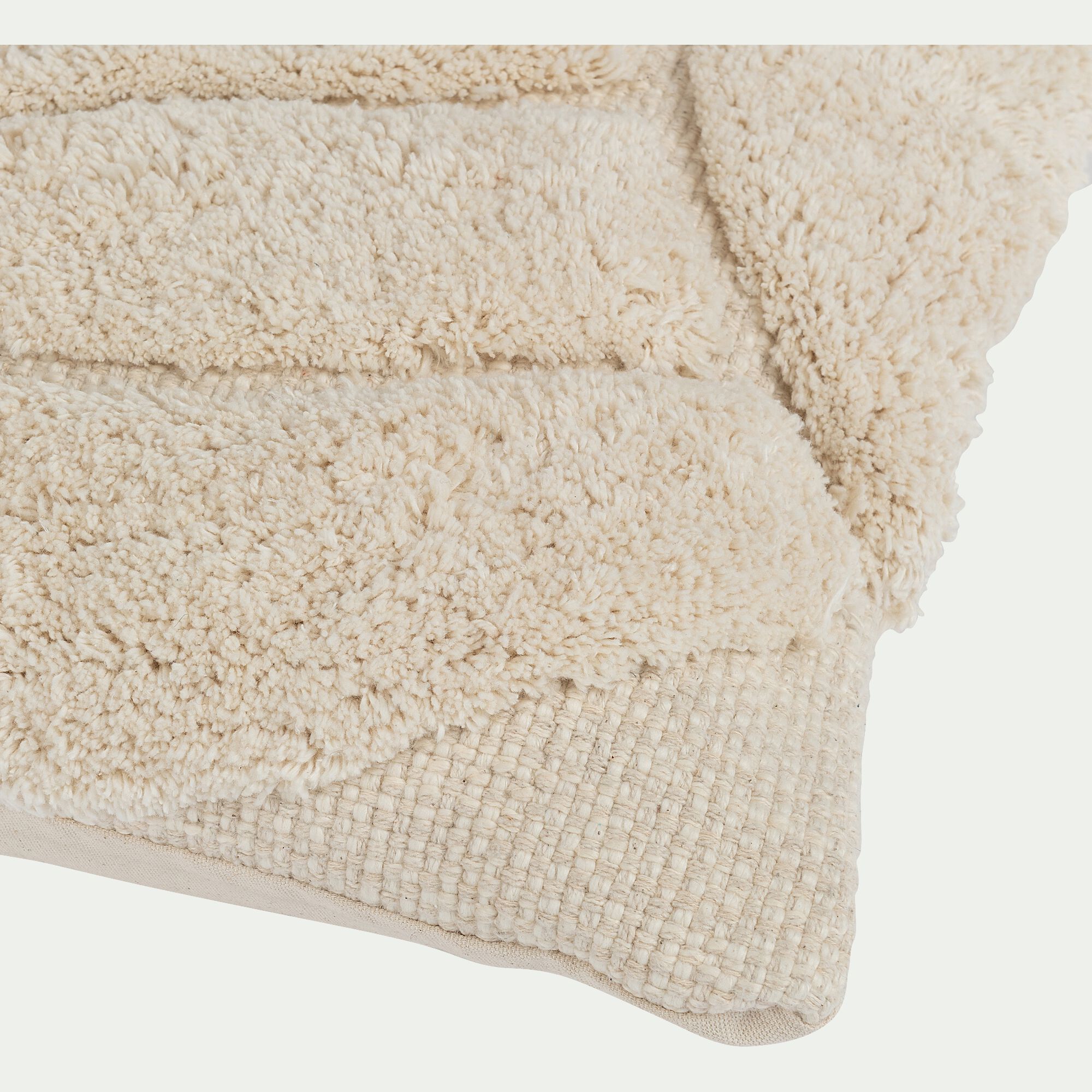MELLIA - Coussin en coton effet laineux 40x60cm - beige
