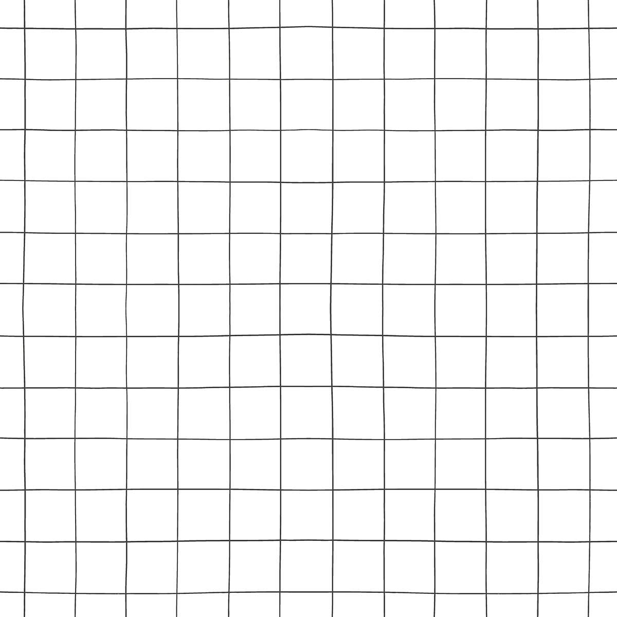 MINIMA - Papier peint quadrillage en Papier Blanc 50cm x 10m