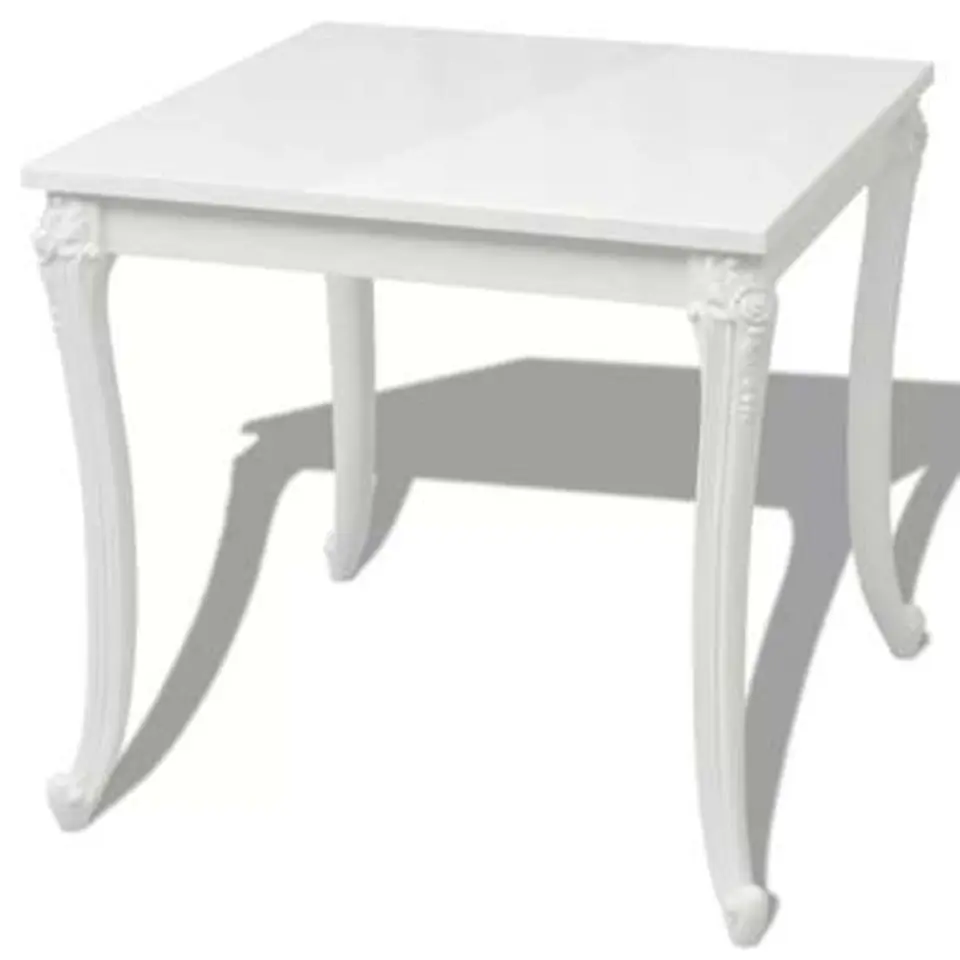 vidaXL - Hoogglans Eetkamertafel - Wit - MDF - 80 x 80 x 76 cm