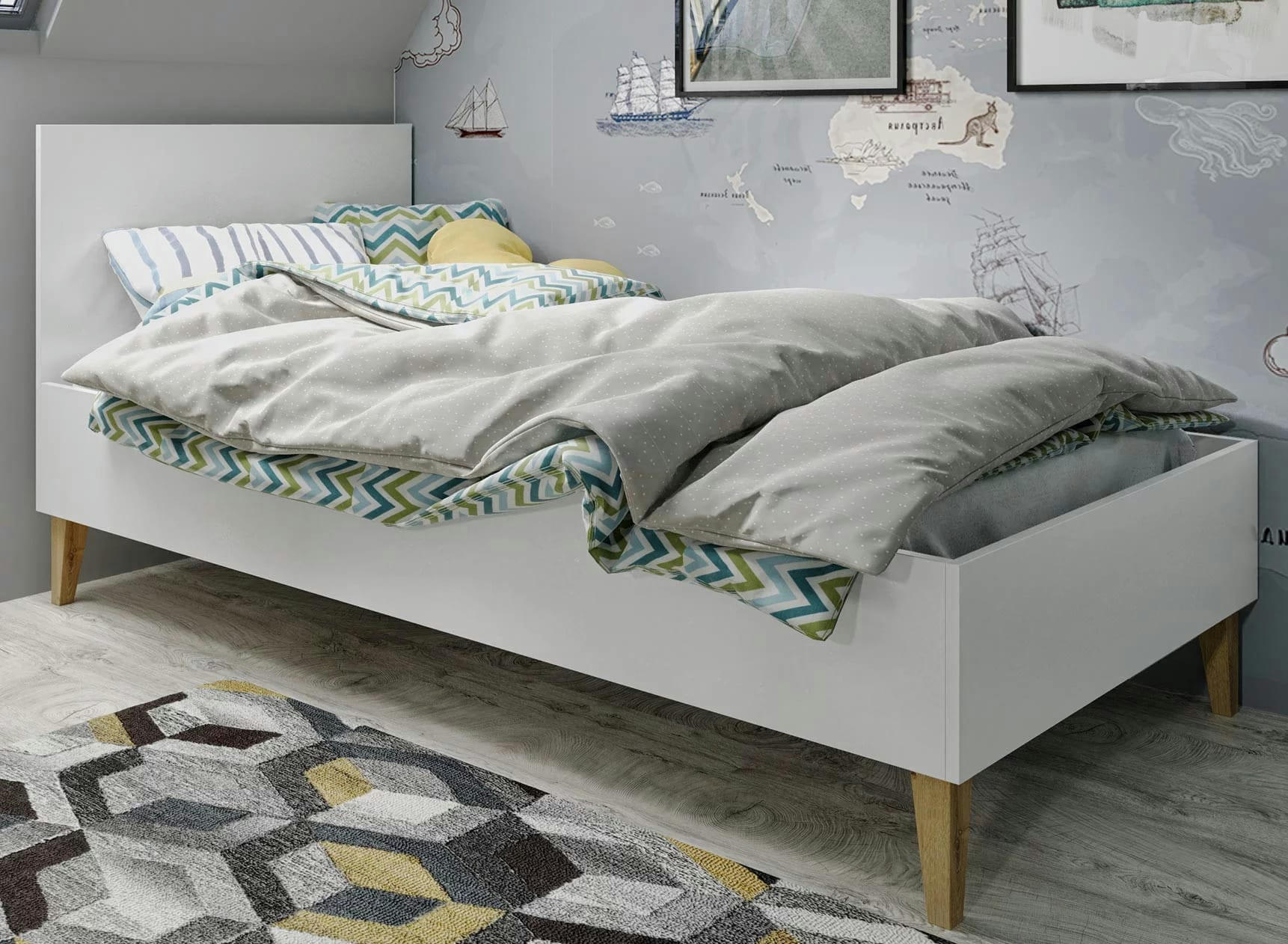 DREAM - Lit enfant 80x180 Blanc et Chêne