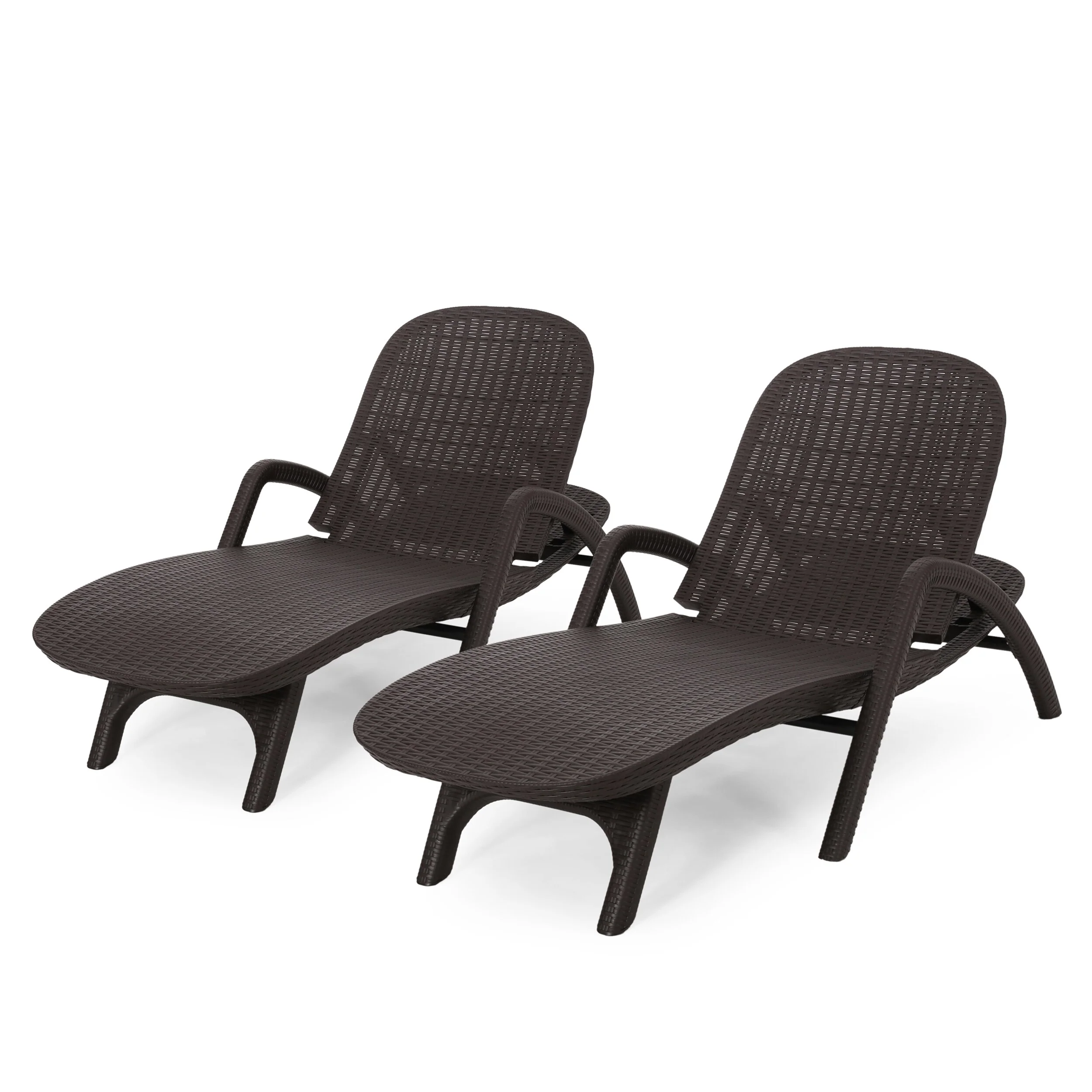 Waverly Outdoor Faux Wicker Chaise Lounges (Set of 2) by Christopher Knight Home - 31.50 W x 76.50 D x 21.00 H