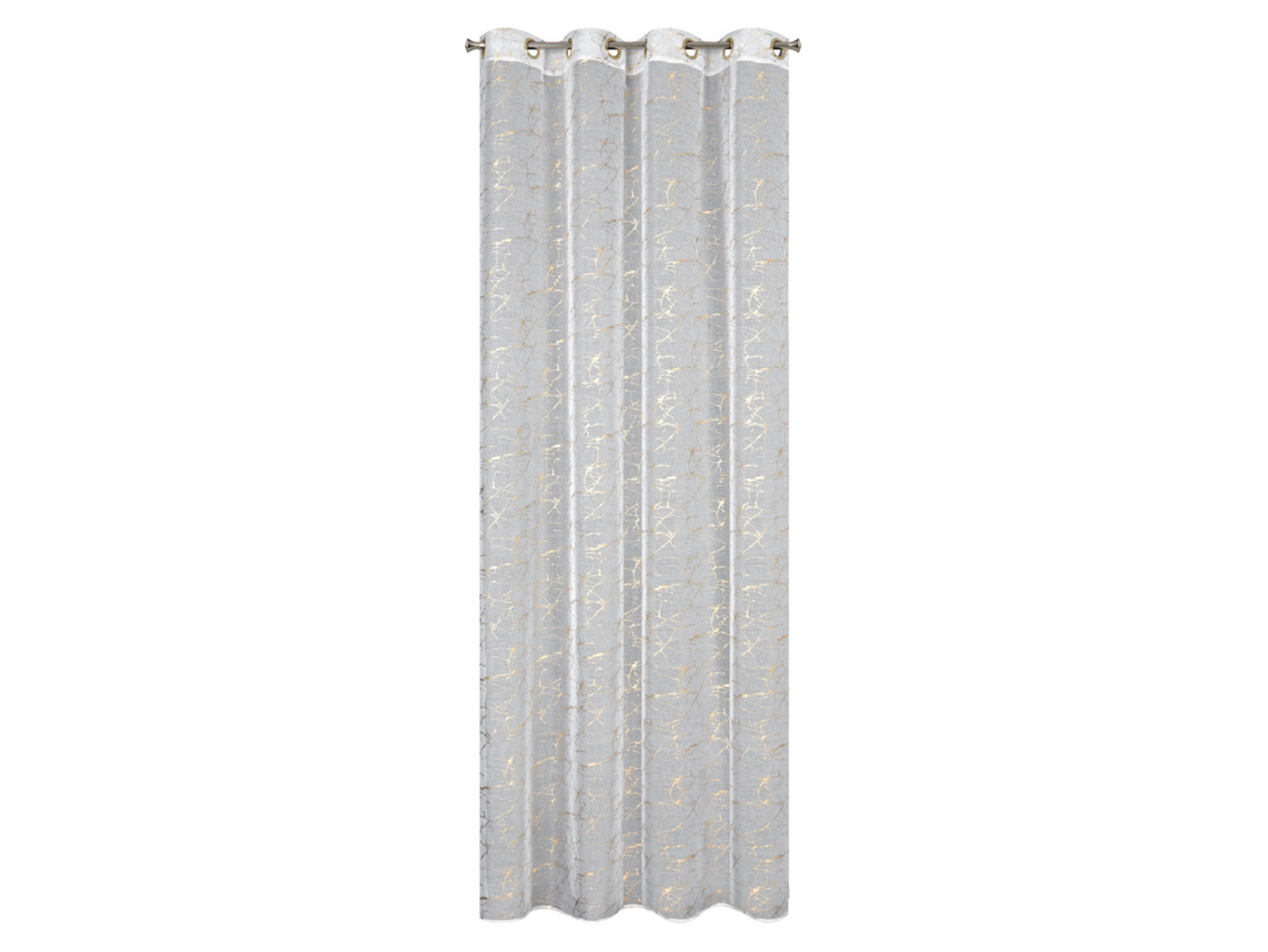 Firana ze złotymi przelotkami Reva 140x250 cm biało-szampańska