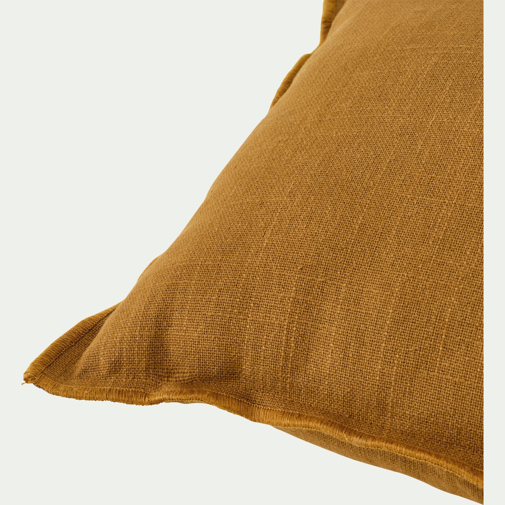 ROMARIN - Coussin point de bourdon en coton 30x50cm - brun alep