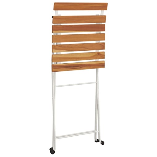 NNEVL Folding Bistro Chairs 8 pcs Solid Wood Acacia and Steel
