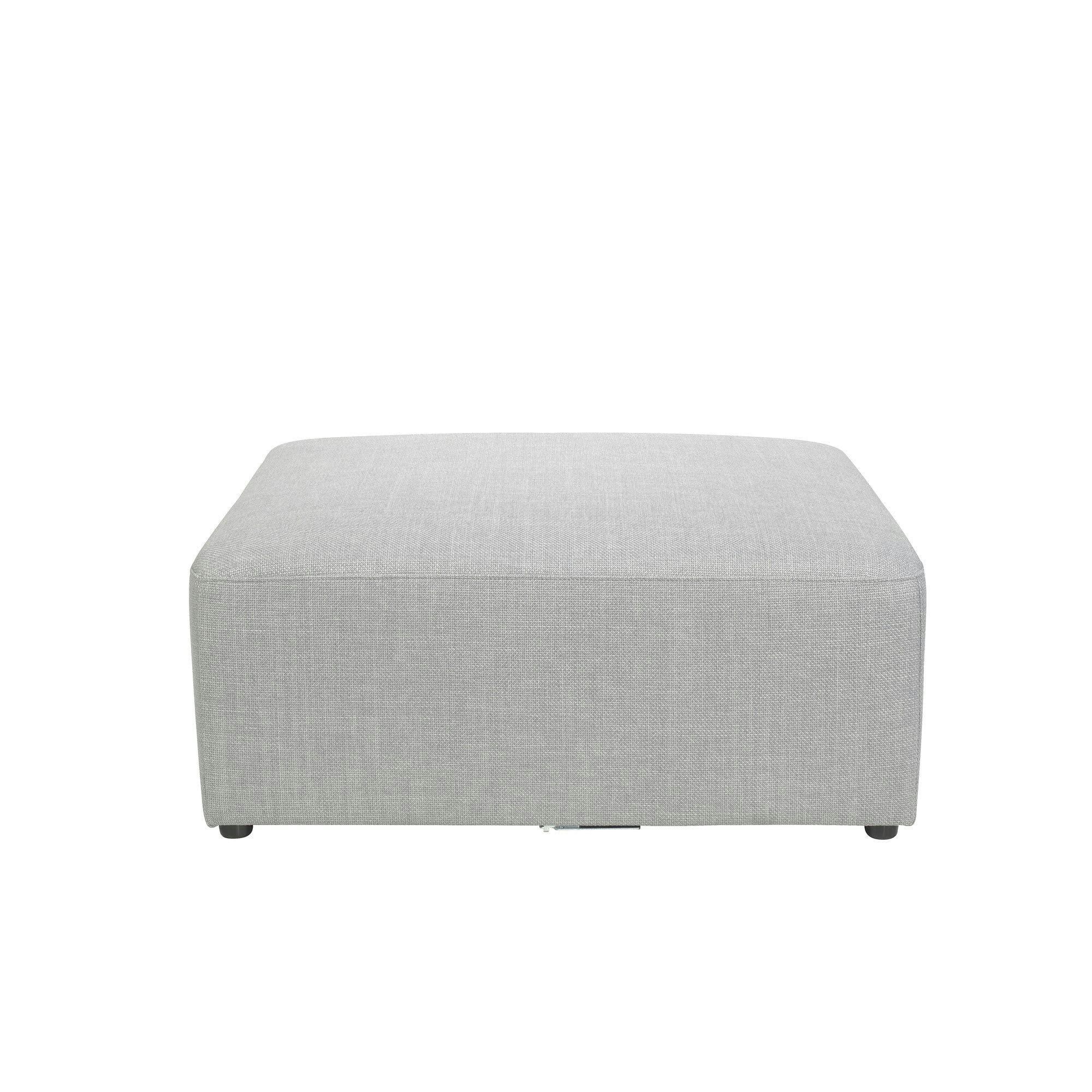 CARDINAL - Pouf pour canapé modulable en tissu chiné gris