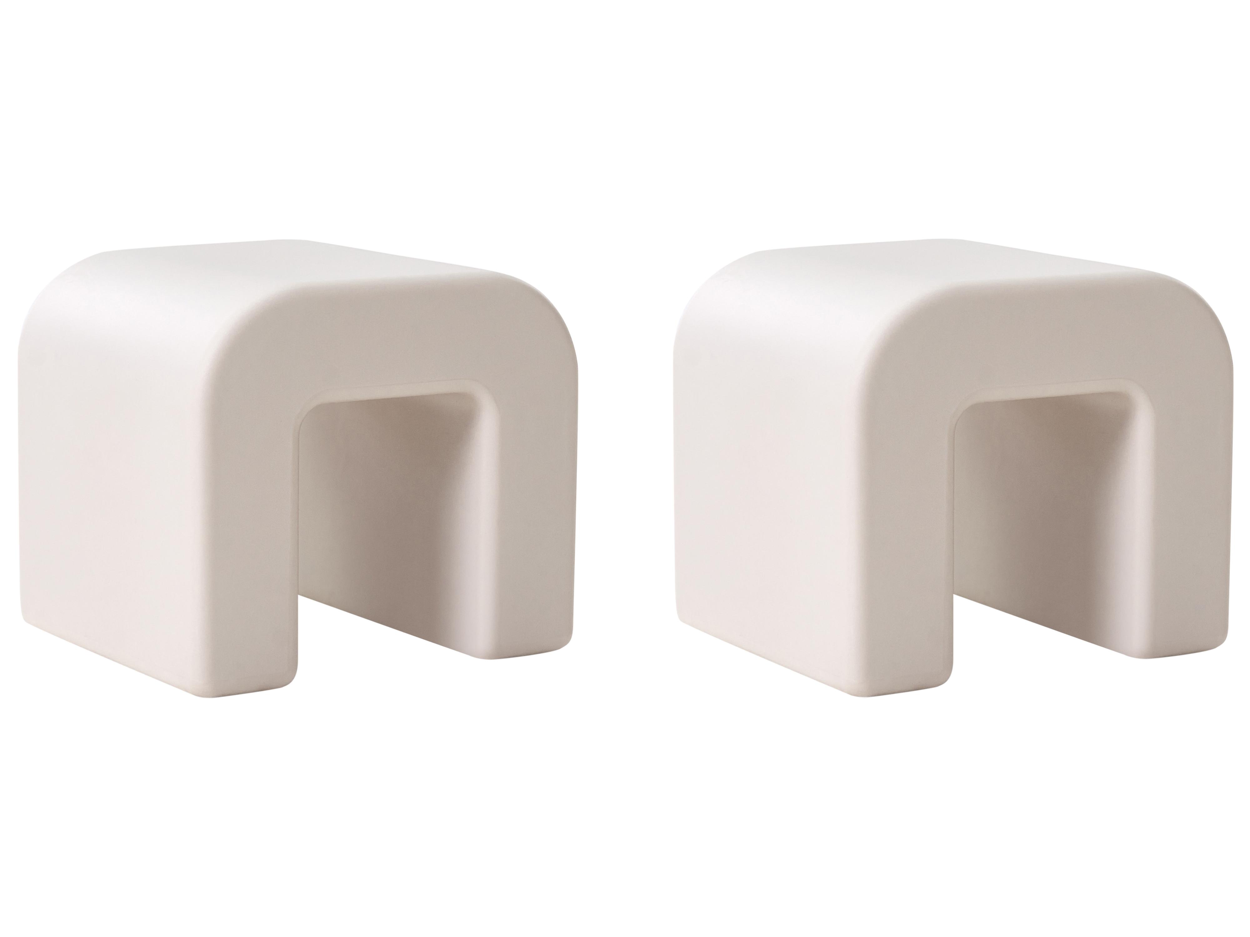 Set of 2 Side Tables MOZIA Light Grey