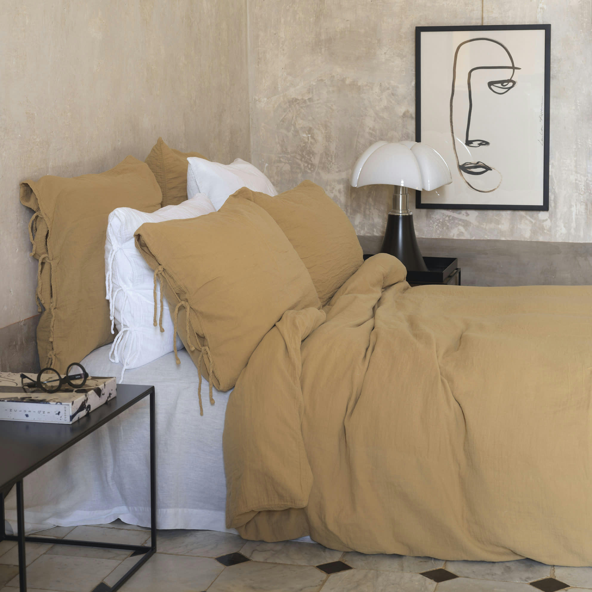 GAZE DE COTON LIGHT - Housse de couette en gaze de coton light camel 260X240 CM