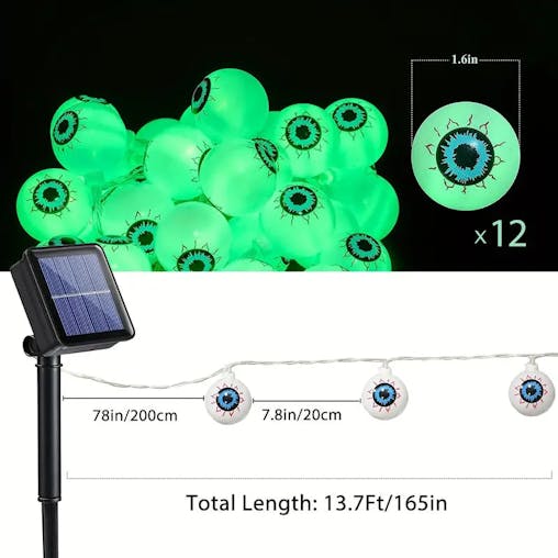 NNETM Spooky Solar Spectacles: Green Eyeball Halloween Lights