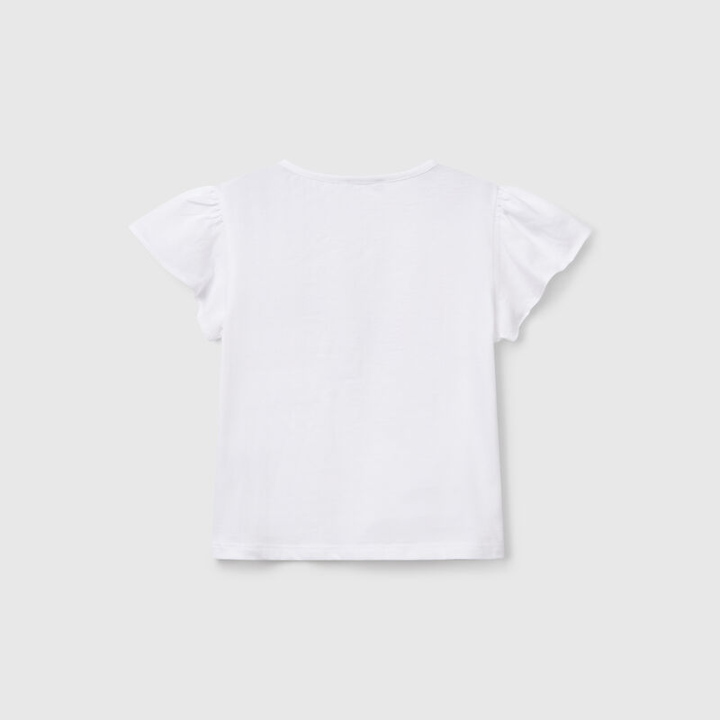 T-shirt with print and embroidery