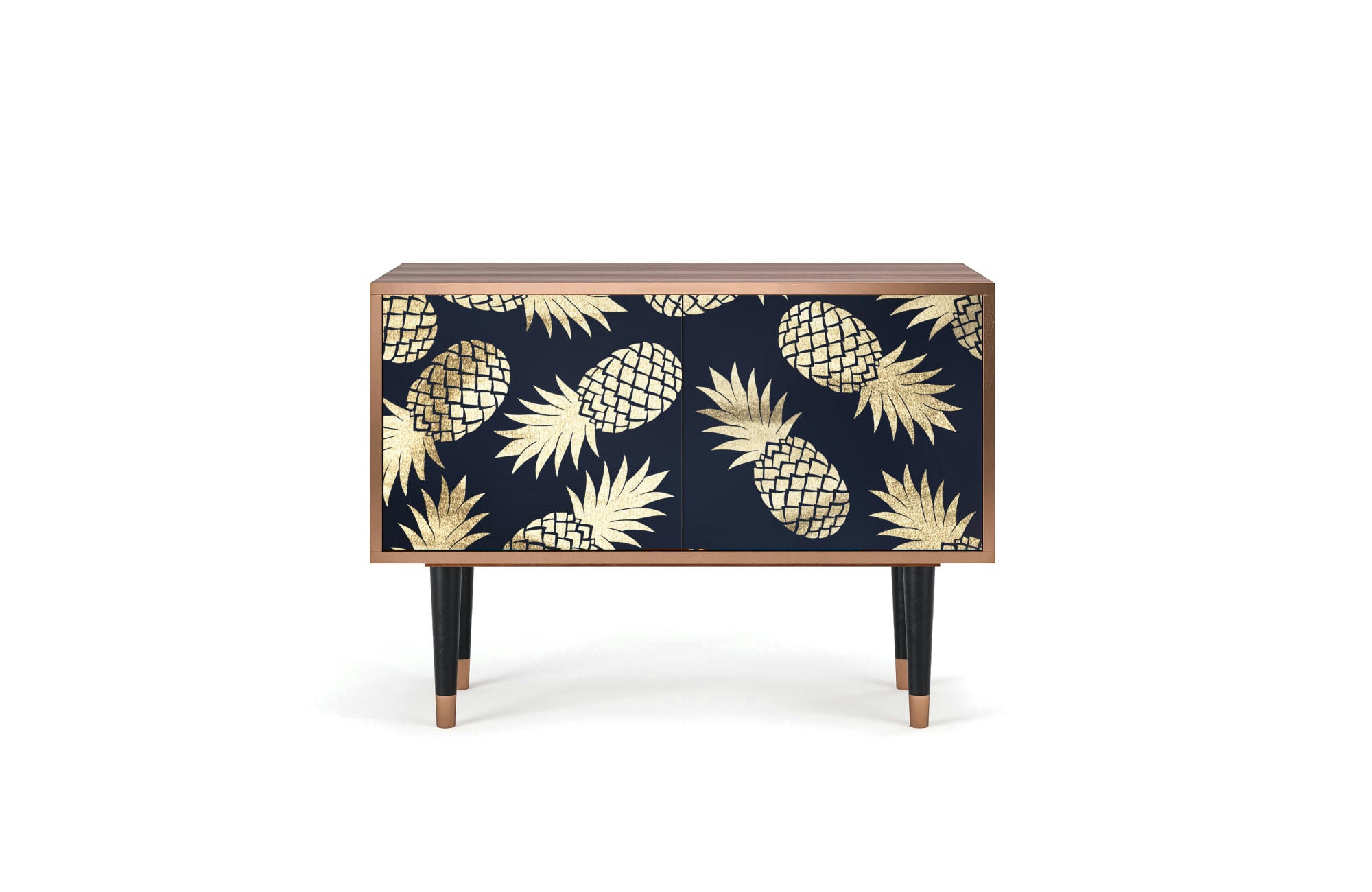 SUNNY PINEAPLE - Buffet bas  bleu et jaune 2 portes L 94 cm