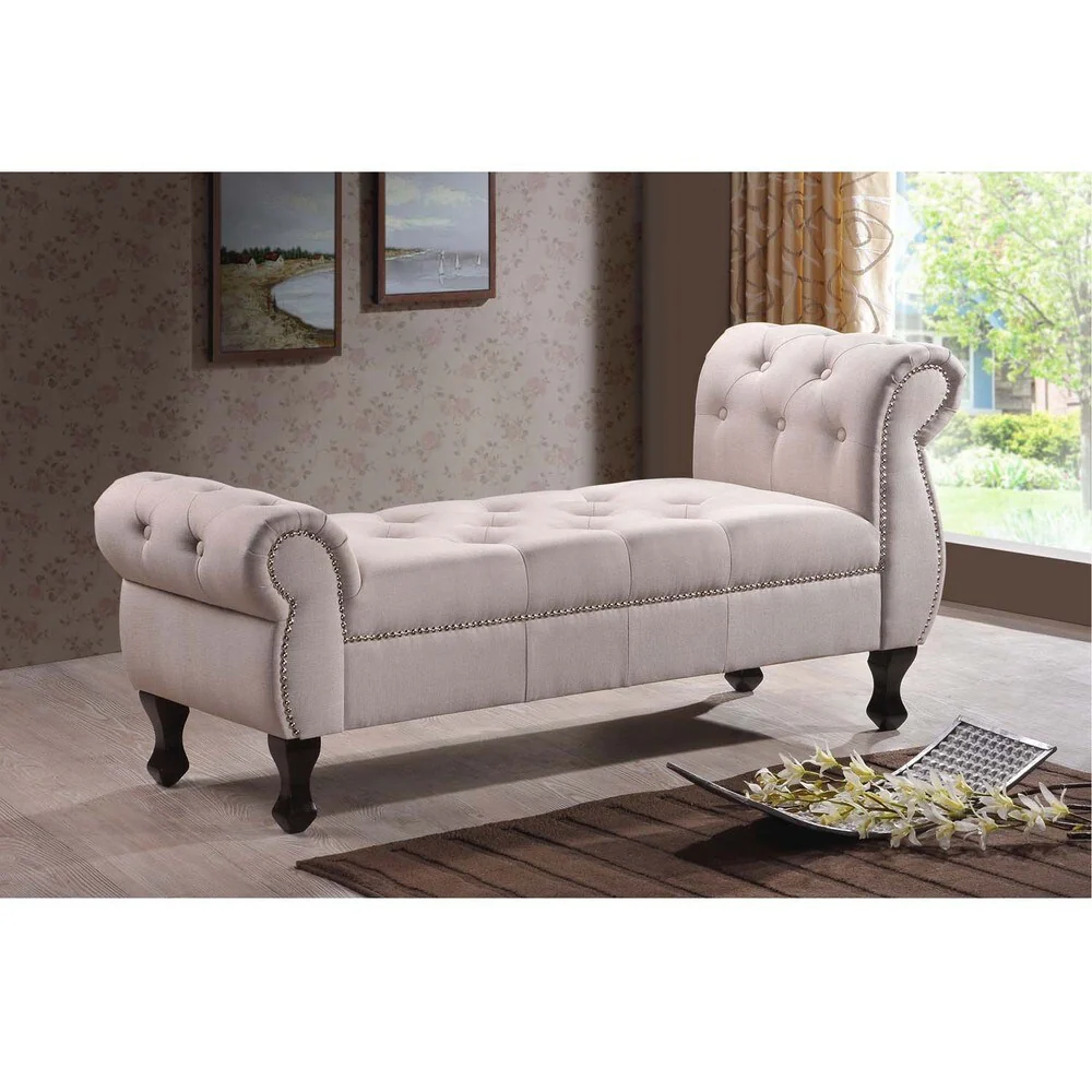 Zubarry Light Beige Modern Bed with Bench 2 PC Bedroom Set