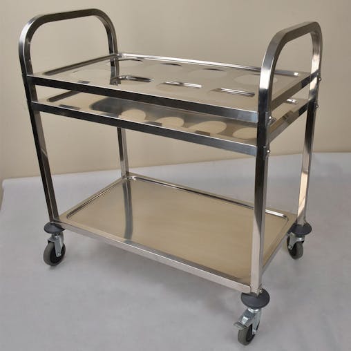 SOGA 2X 2 Tier Stainless Steel 8 Compartment Seasoning Trolley