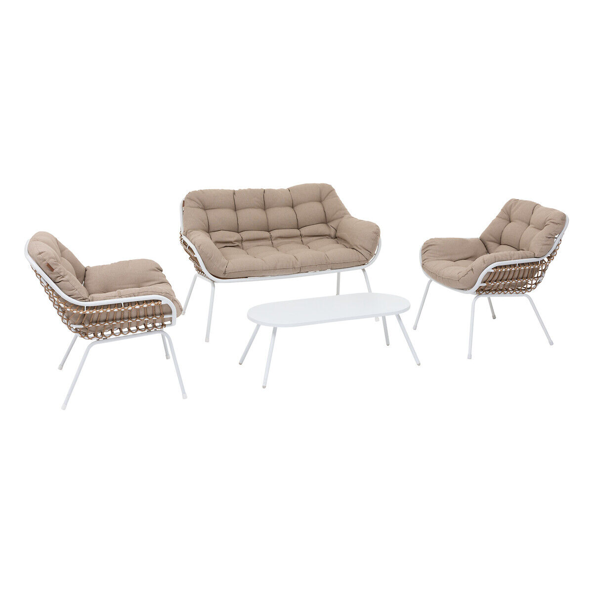 Conjunto de jardim PAOPAO branco para 4 pessoas