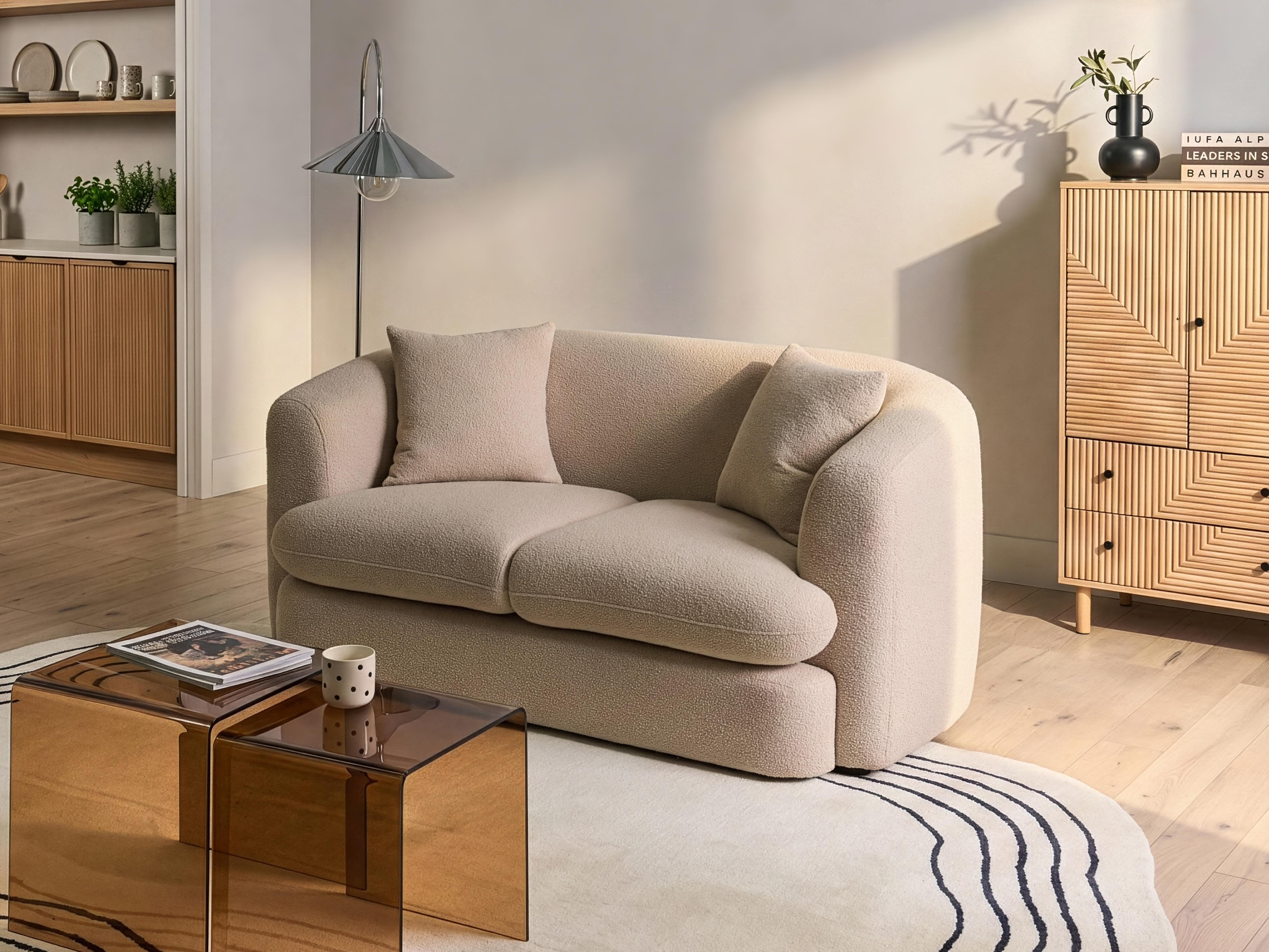 Sofa 2 Seater HUSBY Boucle Beige