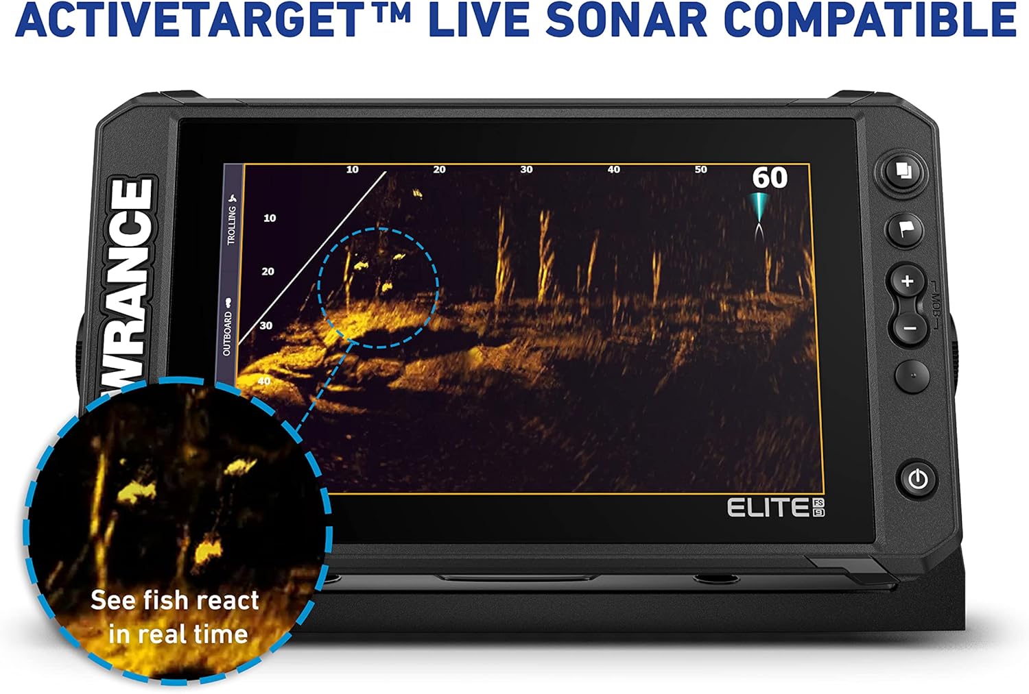 Lowrance Elite FS 9 Fish Finder with Active Imaging 3-in-1 Transducer  Preloaded C-MAP Contour+ Charts (Renewed)