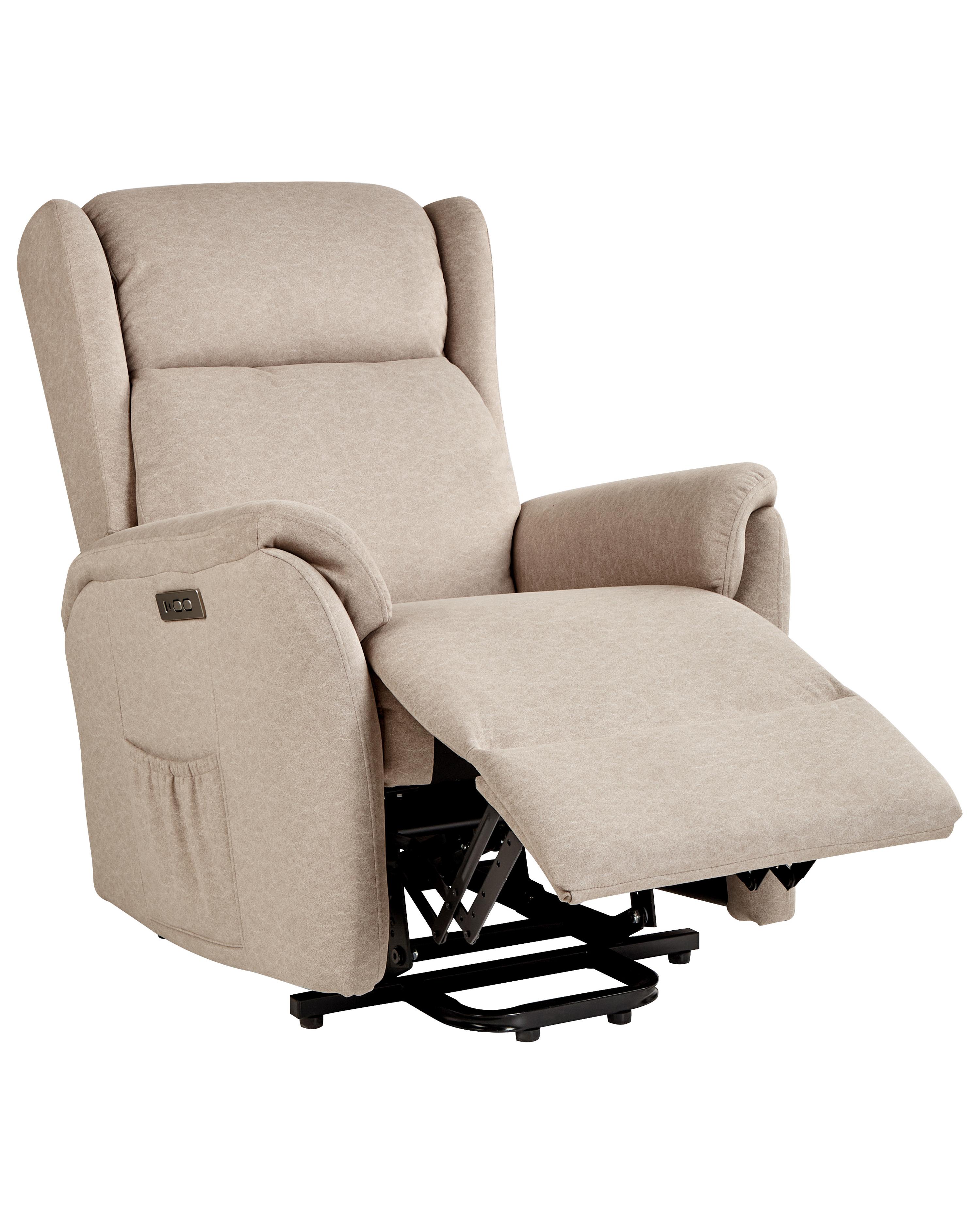 Electric Recliner Chair ELEGY with Footrest Velvet Taupe