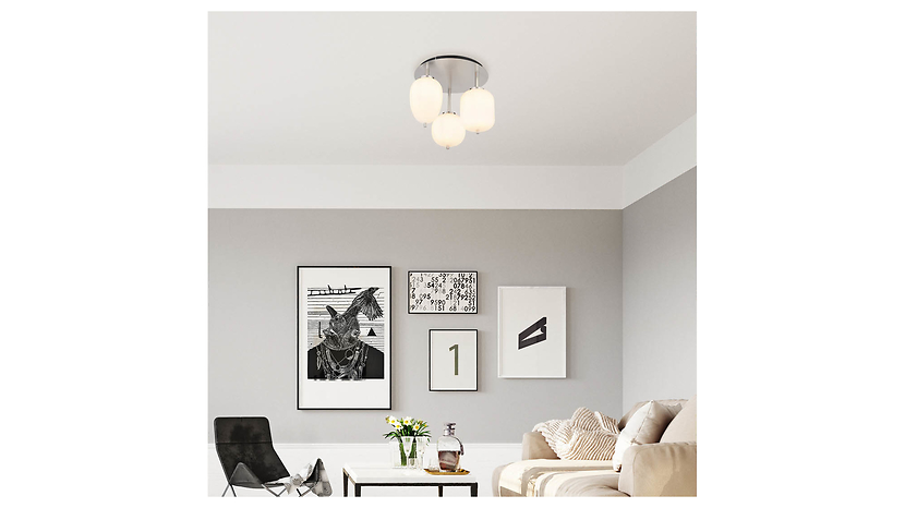 Lampa sufitowa Blacky I 3-punktowa metalowa srebrna
